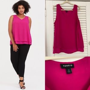 TORRID GEORGETTE DOUBLE LAYER SWING TANK